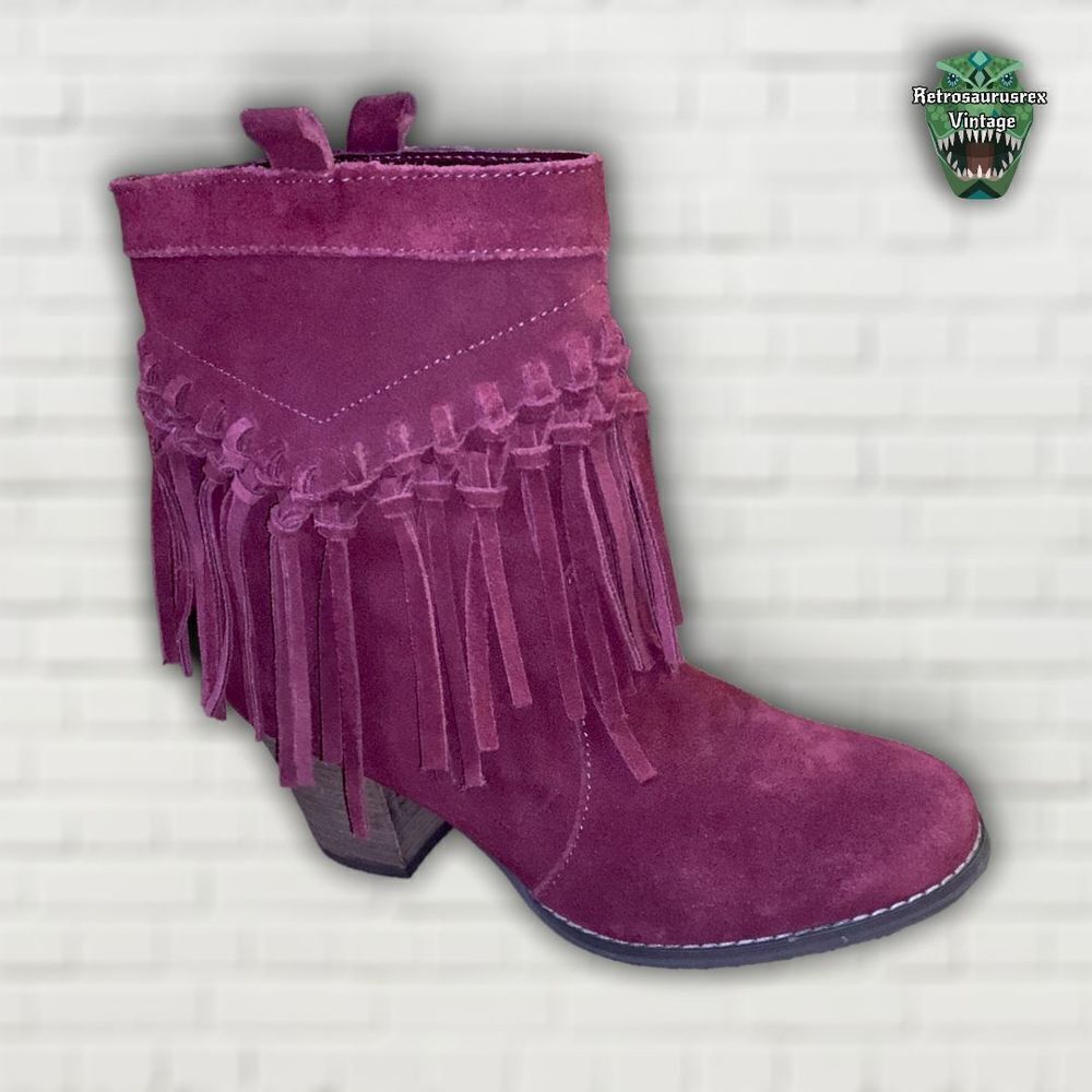 SBICCA Fringe Boots Wine